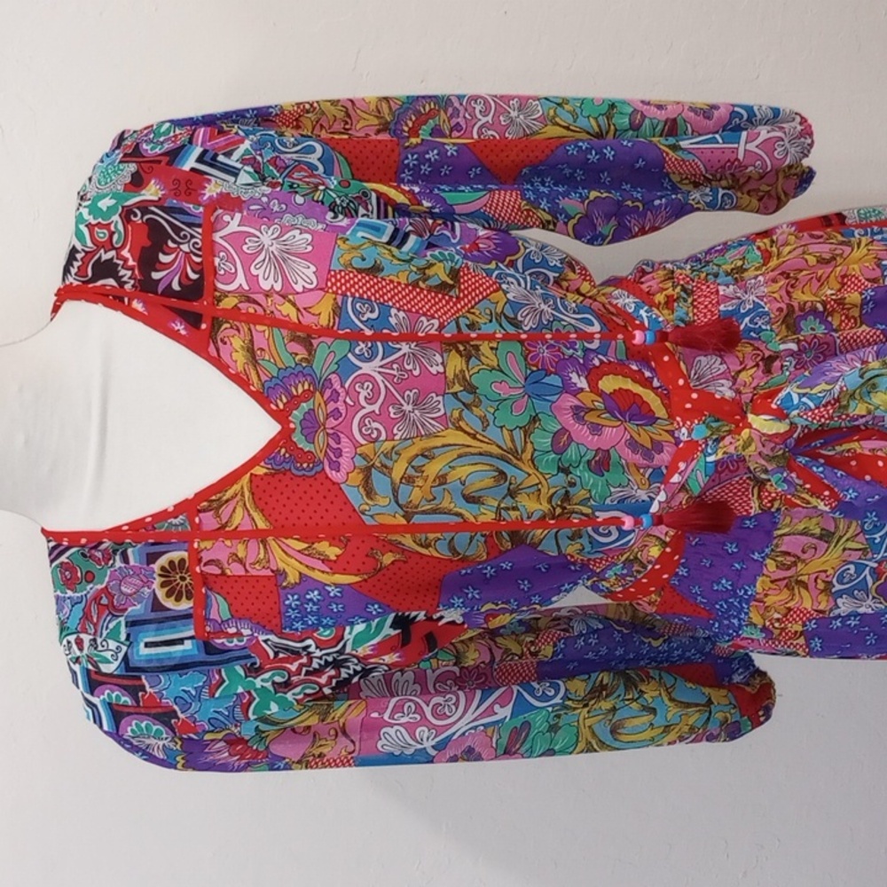 Diane Freis Georgette Whimsy Patchwork Bohemian M… - image 5